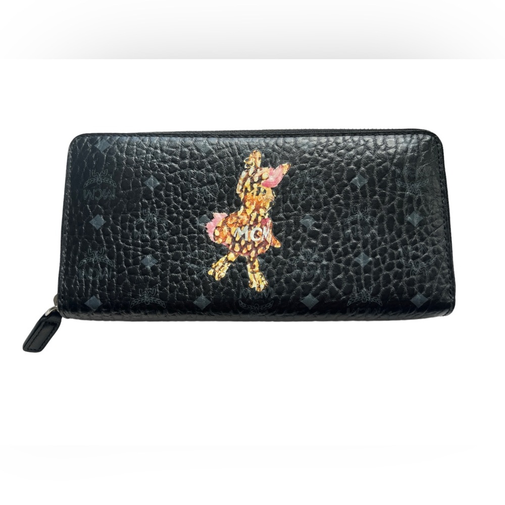MCM Zip-around Long Wallet Leather Black